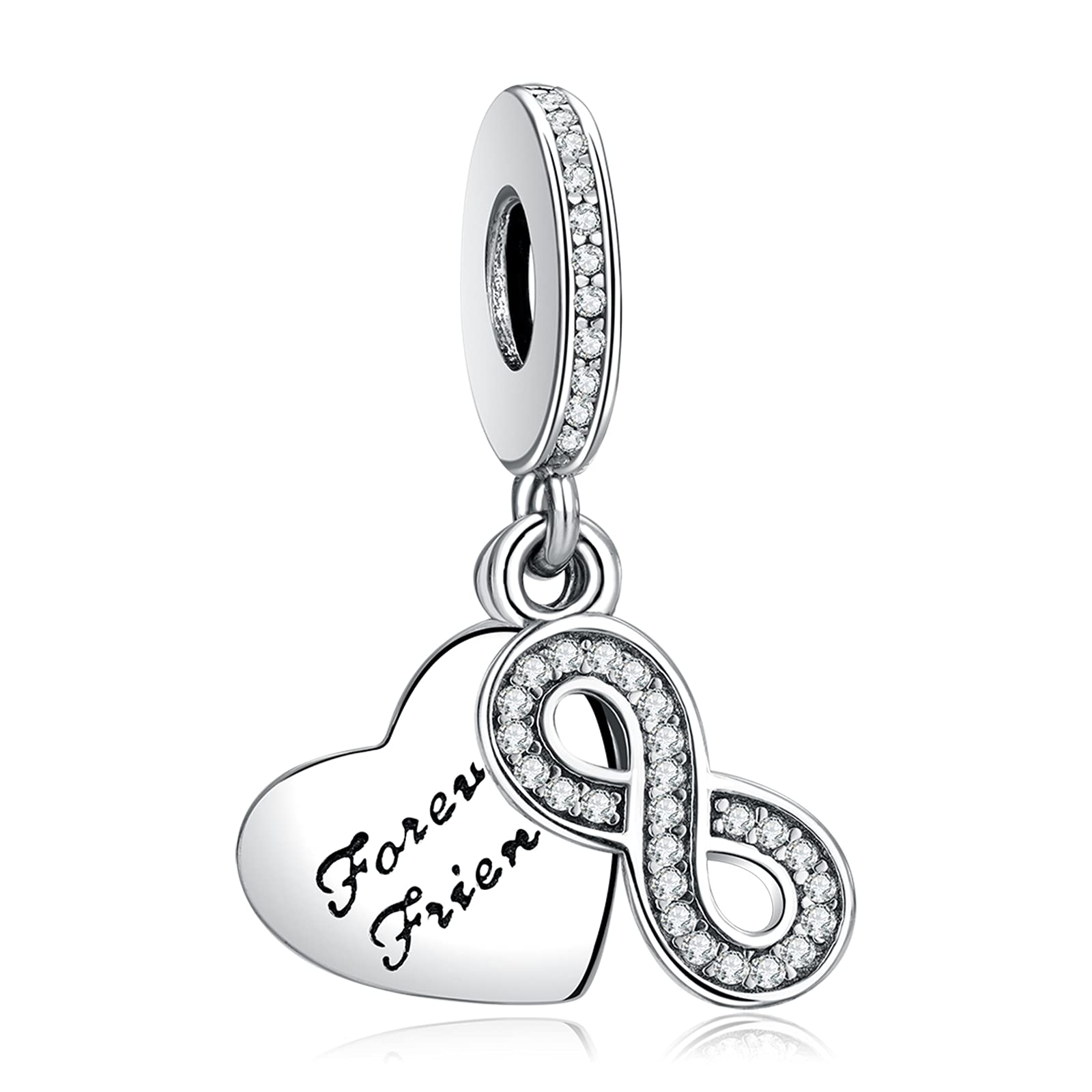 Rimgoris Plata de Ley 925 Charm para mujeres pulseras collar Infinito Corazón Familia Cierre Cadena de Seguridad Perro Print&Bone Coin Family&Friend Forever Friendship Globo de aire caliente Casa
