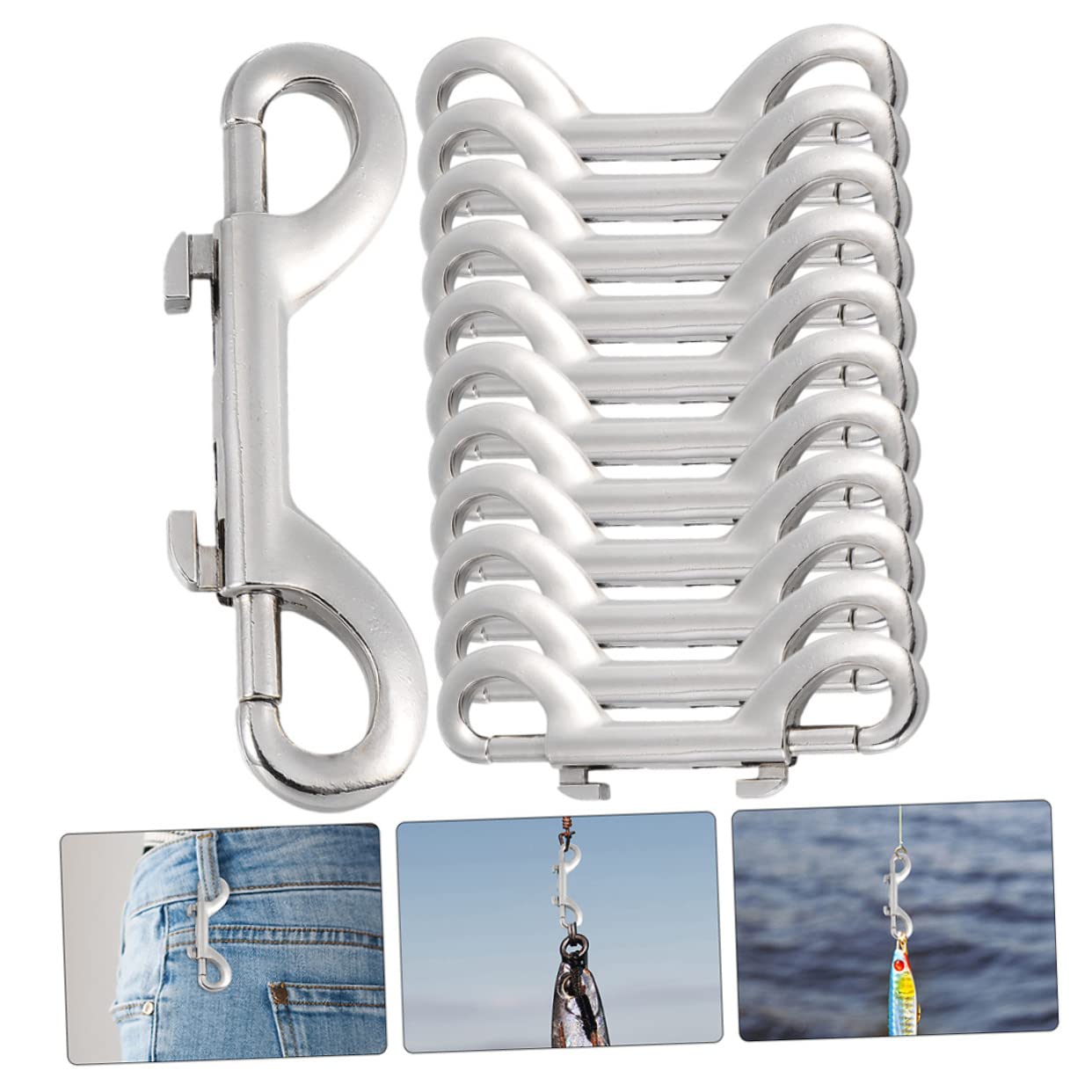 COSMEVIVI 12 Pack Dog Leash Belt Buckles Sturdy Retractable Leash Snap Hooks Multi-Purpose Metal Snap Clips for Dog Accessories Backpack Luggage