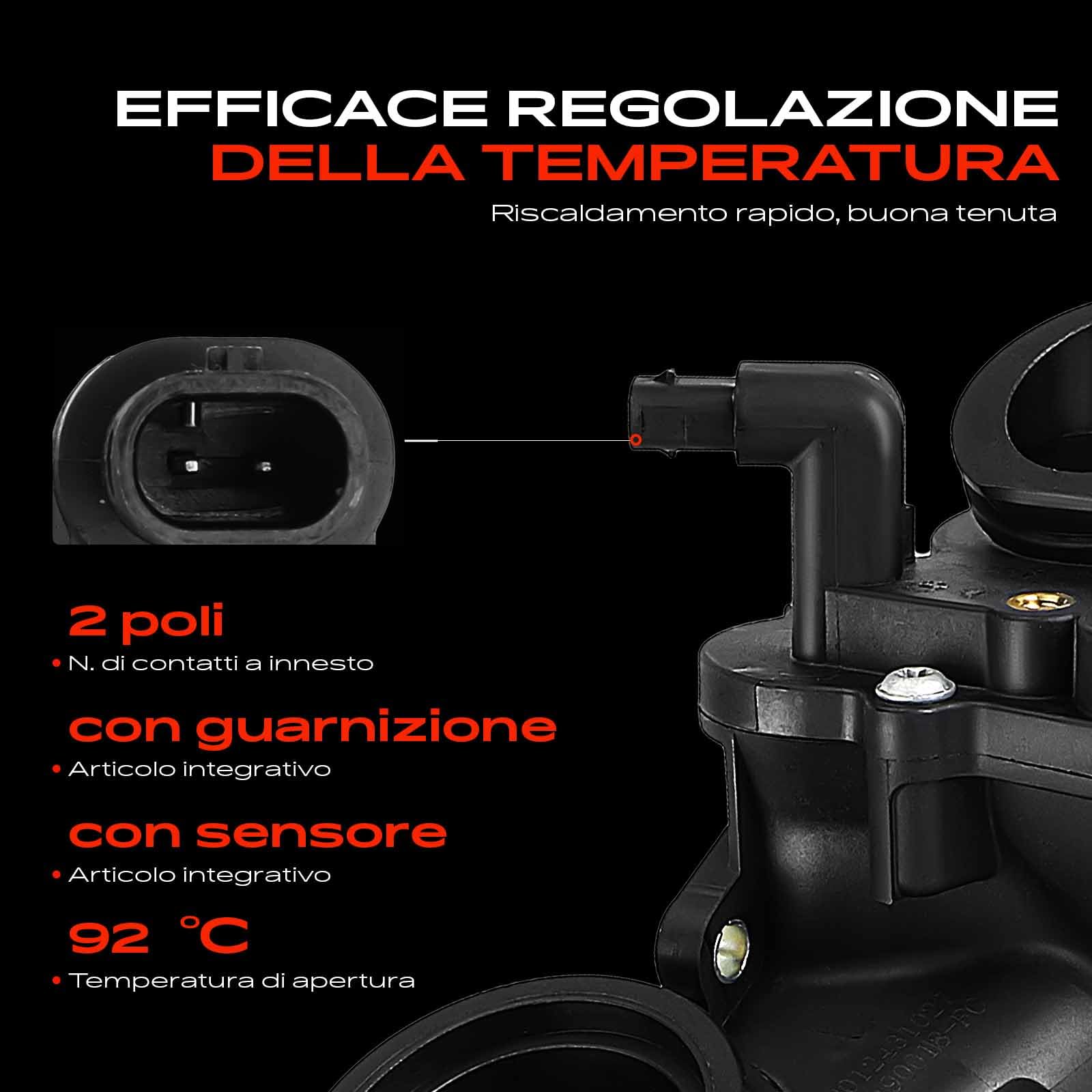 Frankberg Termostato regolatore del liquido di raffreddamento 059121111CR | Compatibile con: A6 Avant 4A5, Q7 Van 4MB 4MG, A6 Allroad 4GH 4GJ, A4 Avant 8W5 8WD, A6 Allroad 4AH, A4 8W2 8WC
