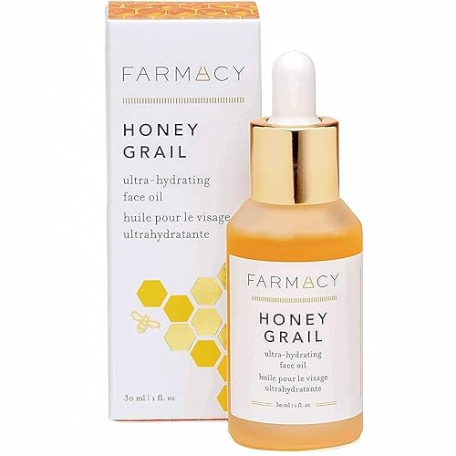 Farmacy Aceite hidratante facial hidratante de grial de miel para pieles secas líneas finas y arrugas con aceite de rosa mosqueta y espino amarillo