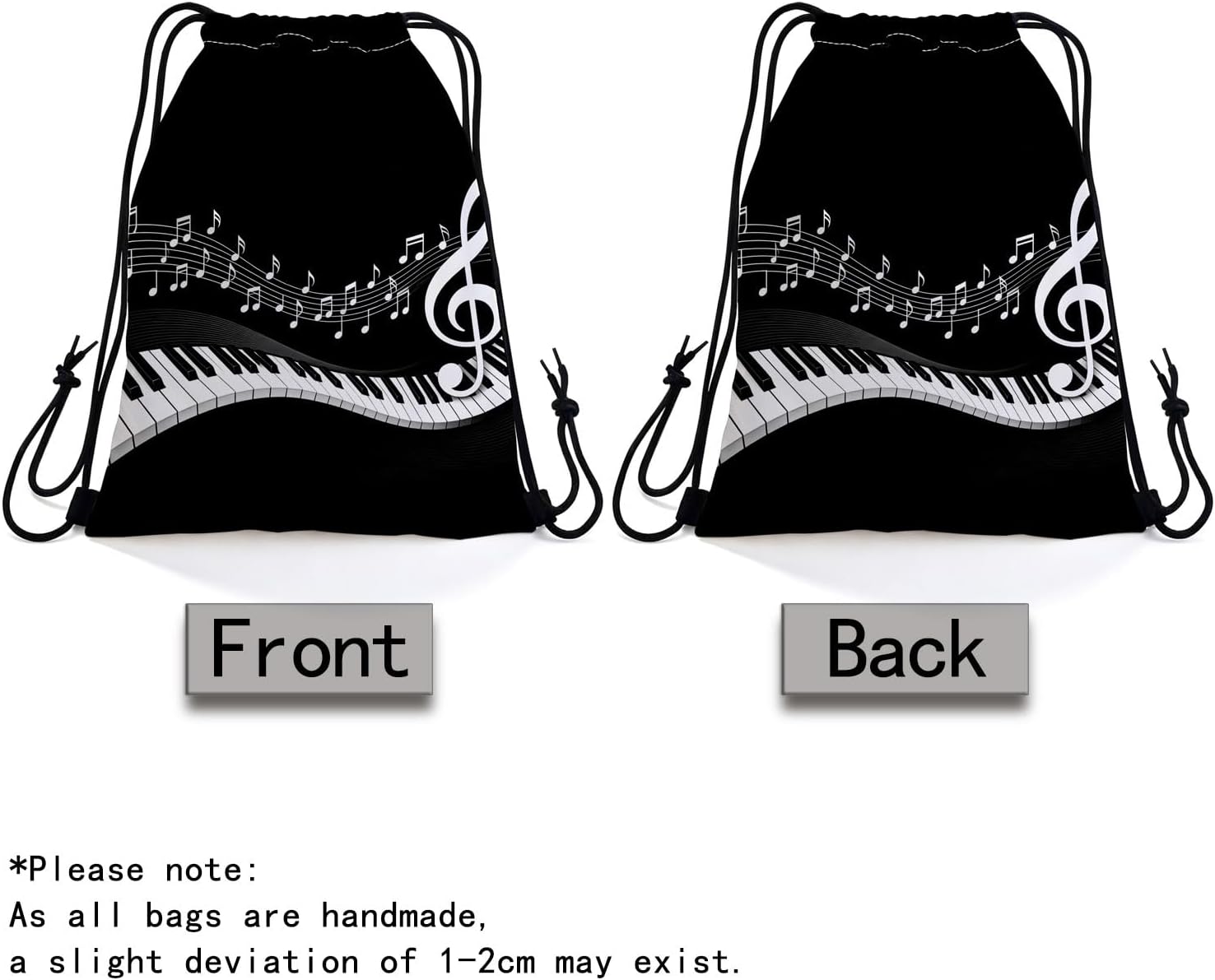 Piano Music Score Dual-Sided Print Drawstring Bag