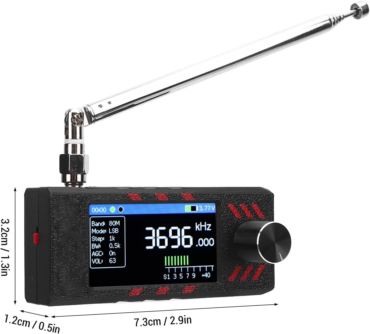 SI4732 DSP Radio, Portable All Band Shortwave Radio with 1.9 Inch IPS HD Color Screen, 800mAh Battery, LSB USB AM FM Modes, for Home Outdoor Travel