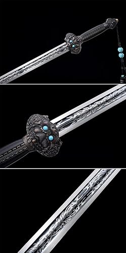 Miniatura 8 de Espada china, Yongle jian espadas reales, Tai chi (cuchillas de acero forjadas de alto carbono, accesorios de aleación)