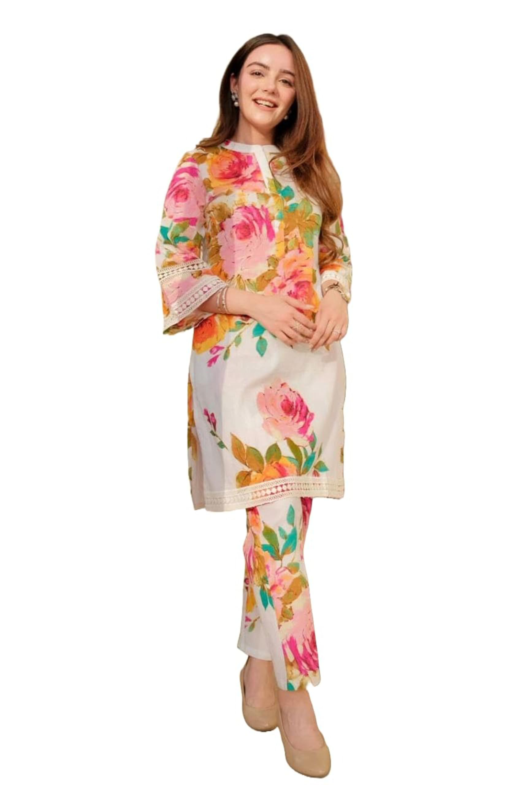 Women's Rayon Blend Straight Floral Printed Kurta with Pant Co-ords Set and Printed Kurti For Women-image-32