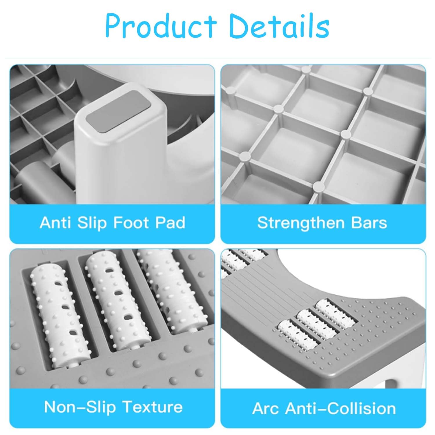 Sgabello Per Wc Ergonomico, Sgabello Da Toilette, Sgabello Da Bagno Fisiologico, Per Adulti Antiscivolo, Scientifico, Lenitivo Intestinale Previene Emorroidi, Costipazione, Flatulenza