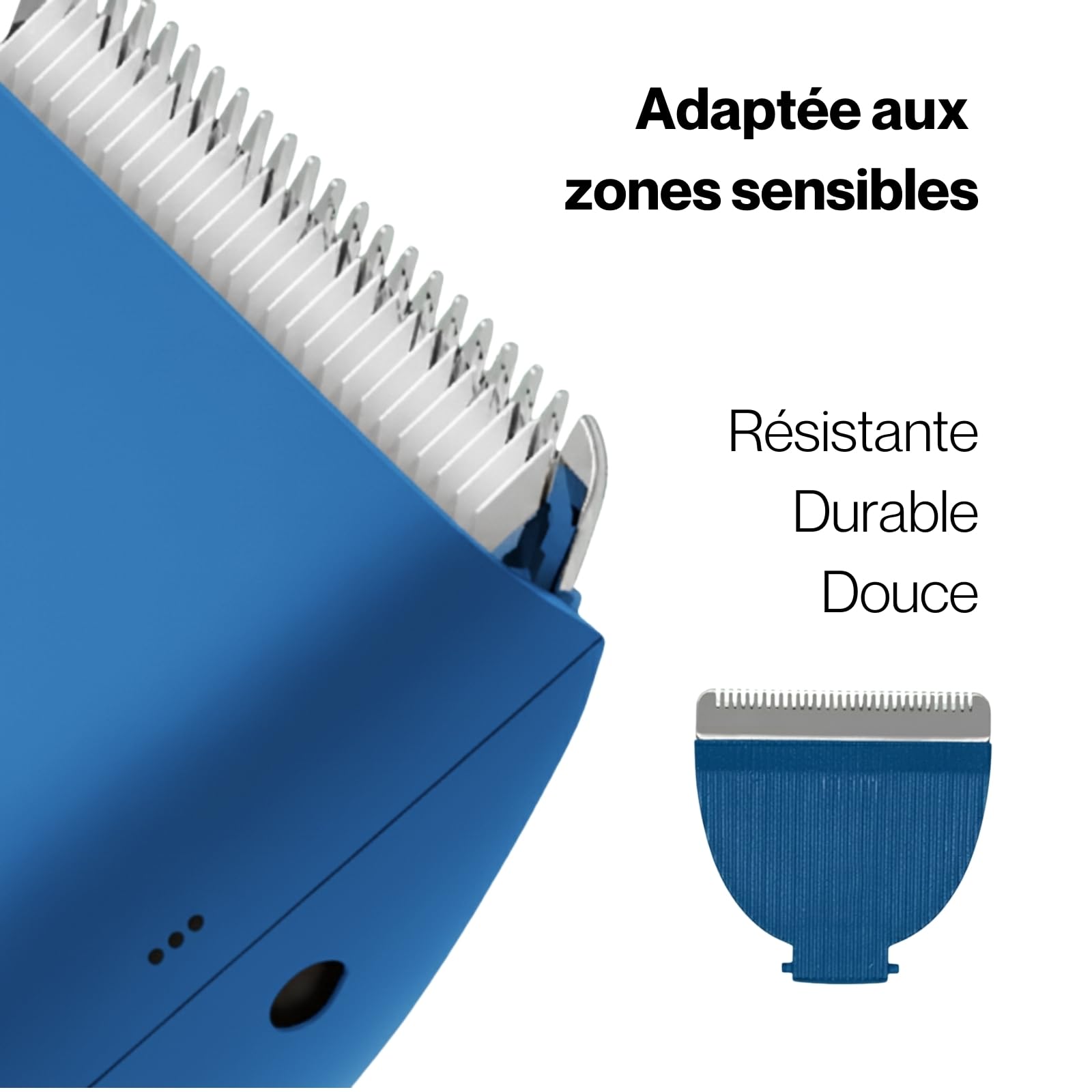 Tondeuse Intime Homme ClubCooper – Tondeuse Corps Homme Parties Intimes – Rasoir Électrique Anti-Coupures Zones Sensibles – Lame Céramique Waterproof – Pubis Testicules – 0/3/6/9/12mm USB (Bleu)