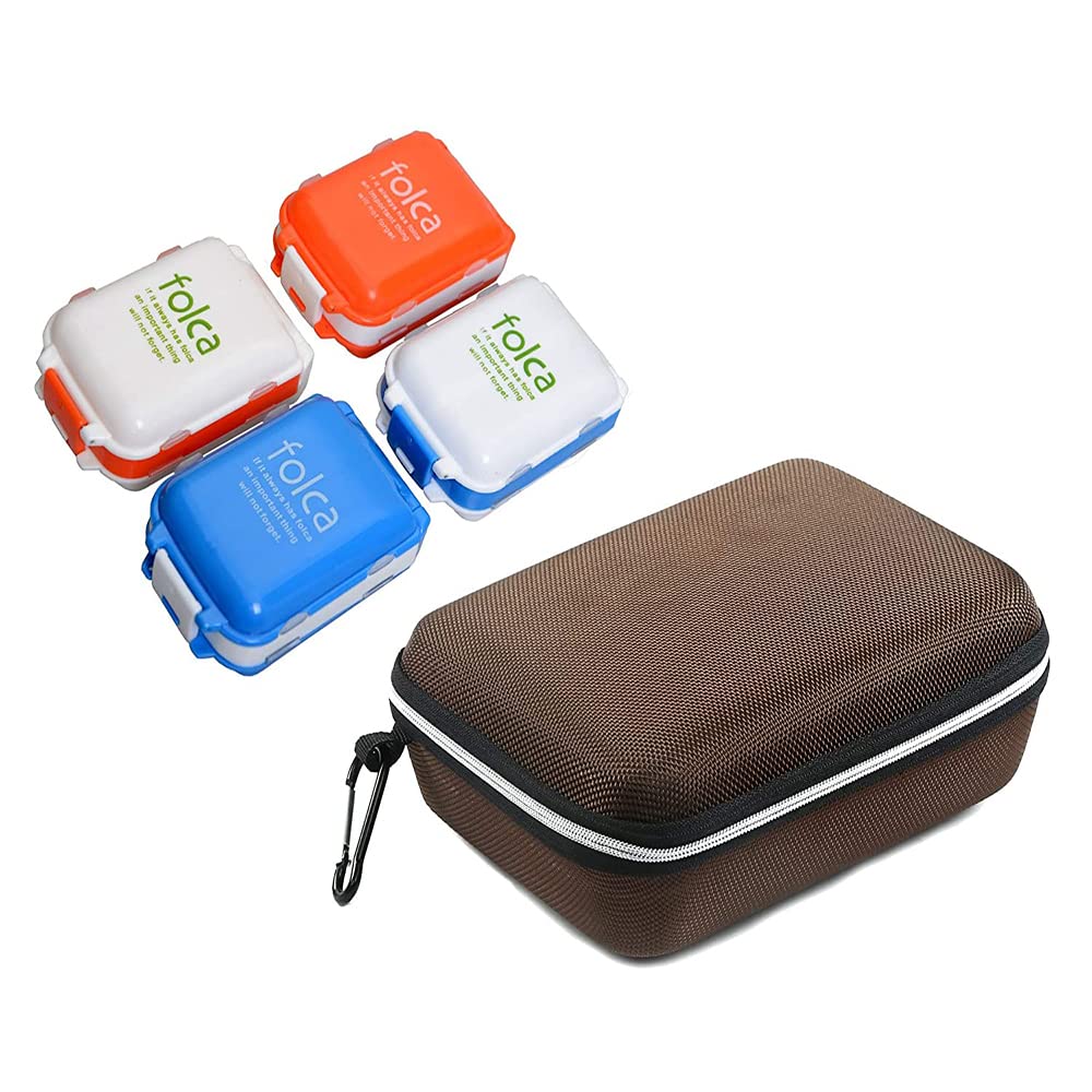 Store2508 Combo Deal 4 Pcs Pill Organisers & Zippered EVA Hard Case for Storing Medicines or other items, Multicolour-image-47