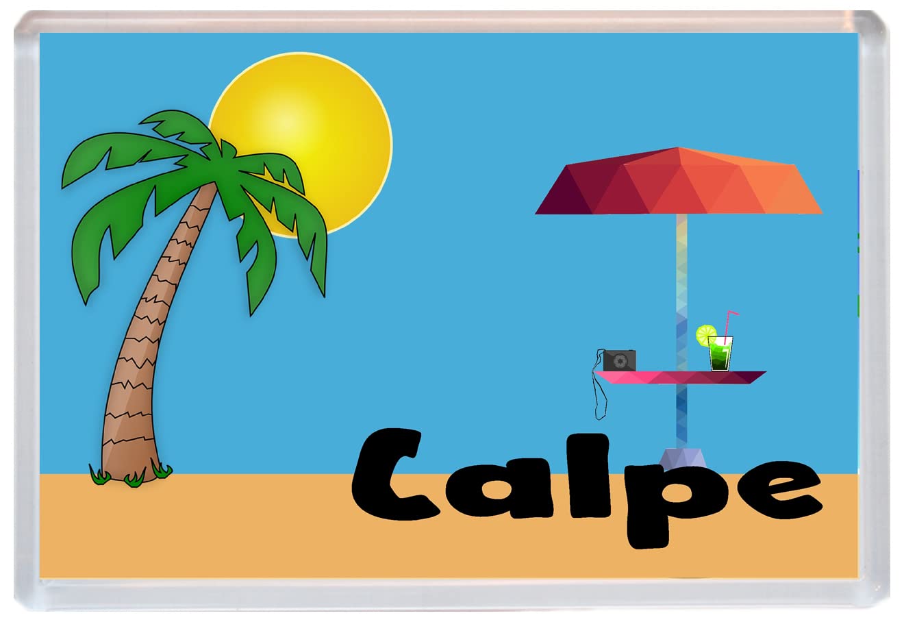Baked Bean Store Multicolor Calpe - Spain - 96 X 67Mm Jumbo Fridge Beach Magnet/Magnets