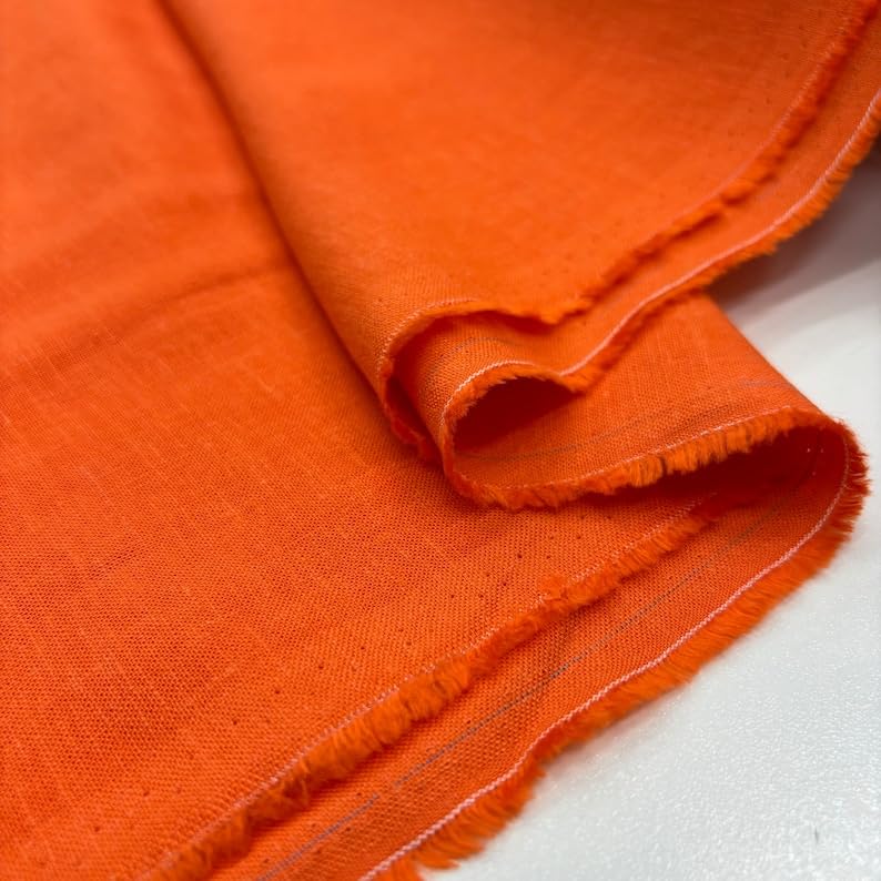 linen material for dresses Orange Stonewashed Flowing Fabric, Clothing Fabric, Linen Dresses-Skirt, Home Textile(1.64 Yards 55 inch Width) Young Thug Models Womenswear Style: Neckline V-Neck weight jackets and many Color:Yellow Green Floral