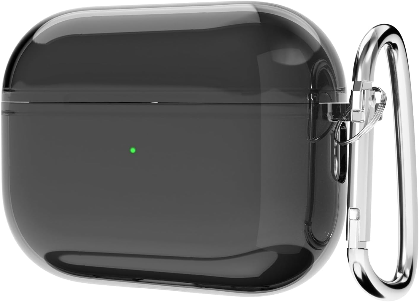 for Airpods Pro 2 Case Clear Hard Plastic, Transparent Simple Cute Airpods Pro 2nd Generation Case with Keychain, Y2k Aesthetic Trendy Airpods Cover Accessories for Women Girl, Black