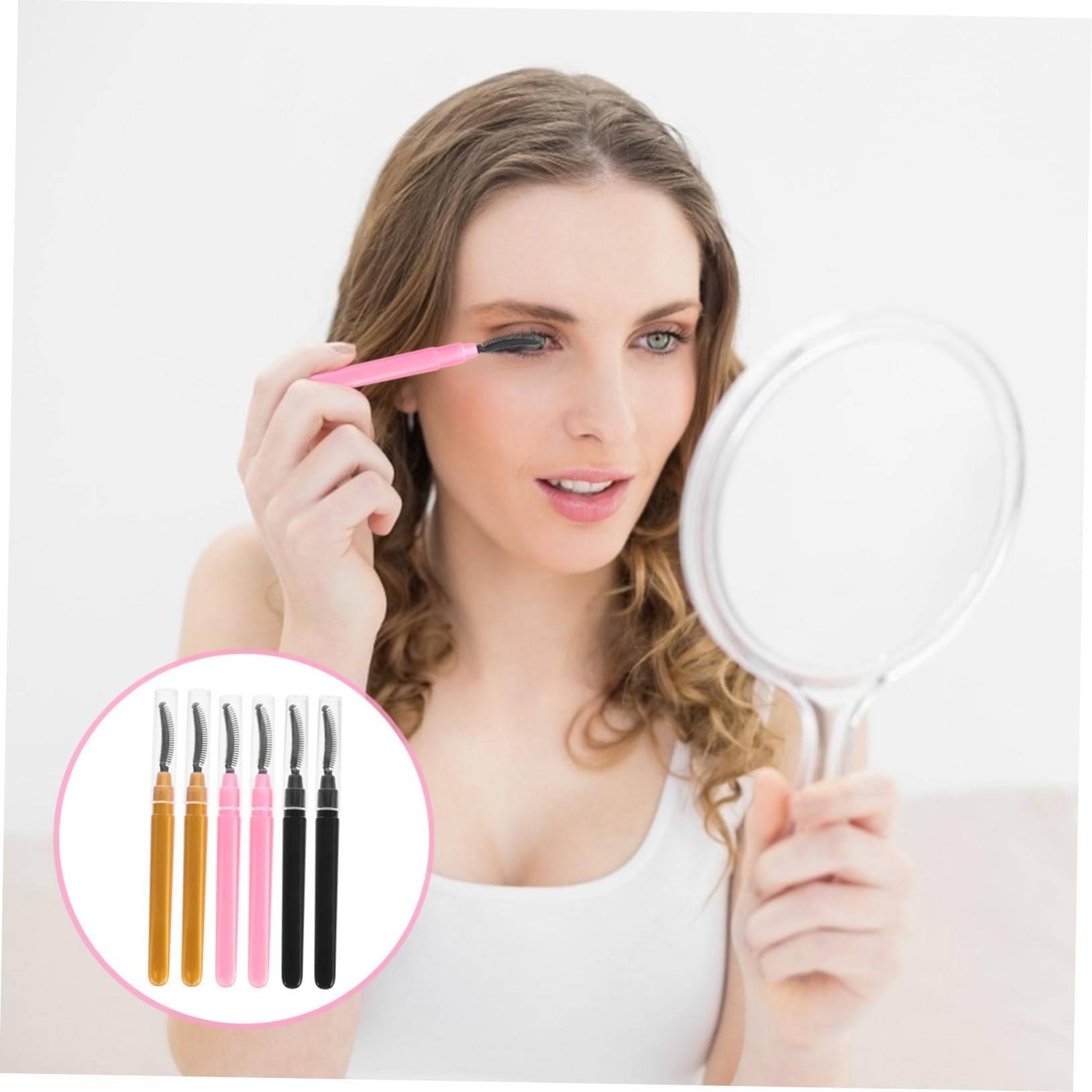 VICASKY 6pcs Silicone Mascara Brush Lash Applicator Set Soft Bristles Makeup Tools for Travel Eyelash Extensions Brow Shaping
