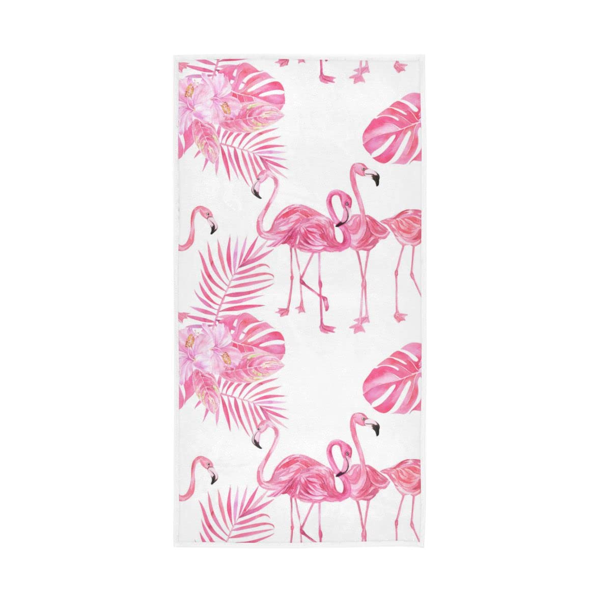 LSRCPD Pink Tropical Flamingos Soft Hand Towels Absorbent Bath Towel for Bathroom Hotel Gym Spa 30"x15"