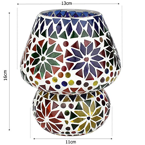 Image of 6.5 inches Mushroom Shaped Glass Table lamp for Home Decoration