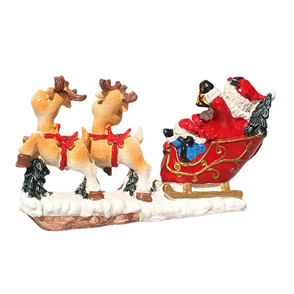Amazon.co.jp: LfrXtra トナカイの像とそりのクリスマス サンタ 樹脂