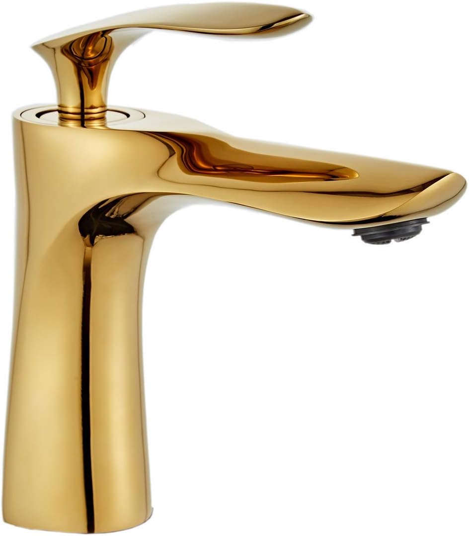 Bathroom Basin Tap Single Handle Gold Chrome Finish 1 Hole Mount Vanity Mixer Lavatory Leekayer