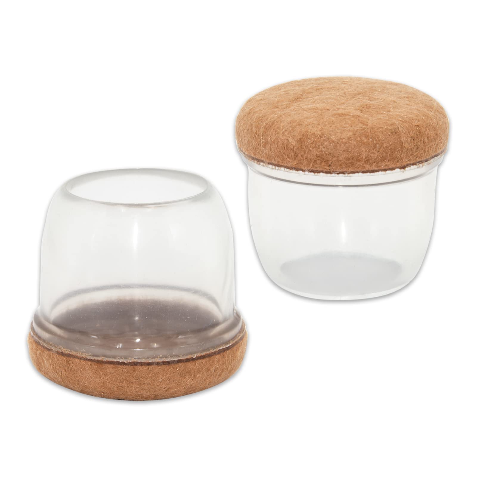 Flyshop 16 Protectores Redondos de Silicona para Patas de Silla, antiruido, 19-25 mm, Transparente