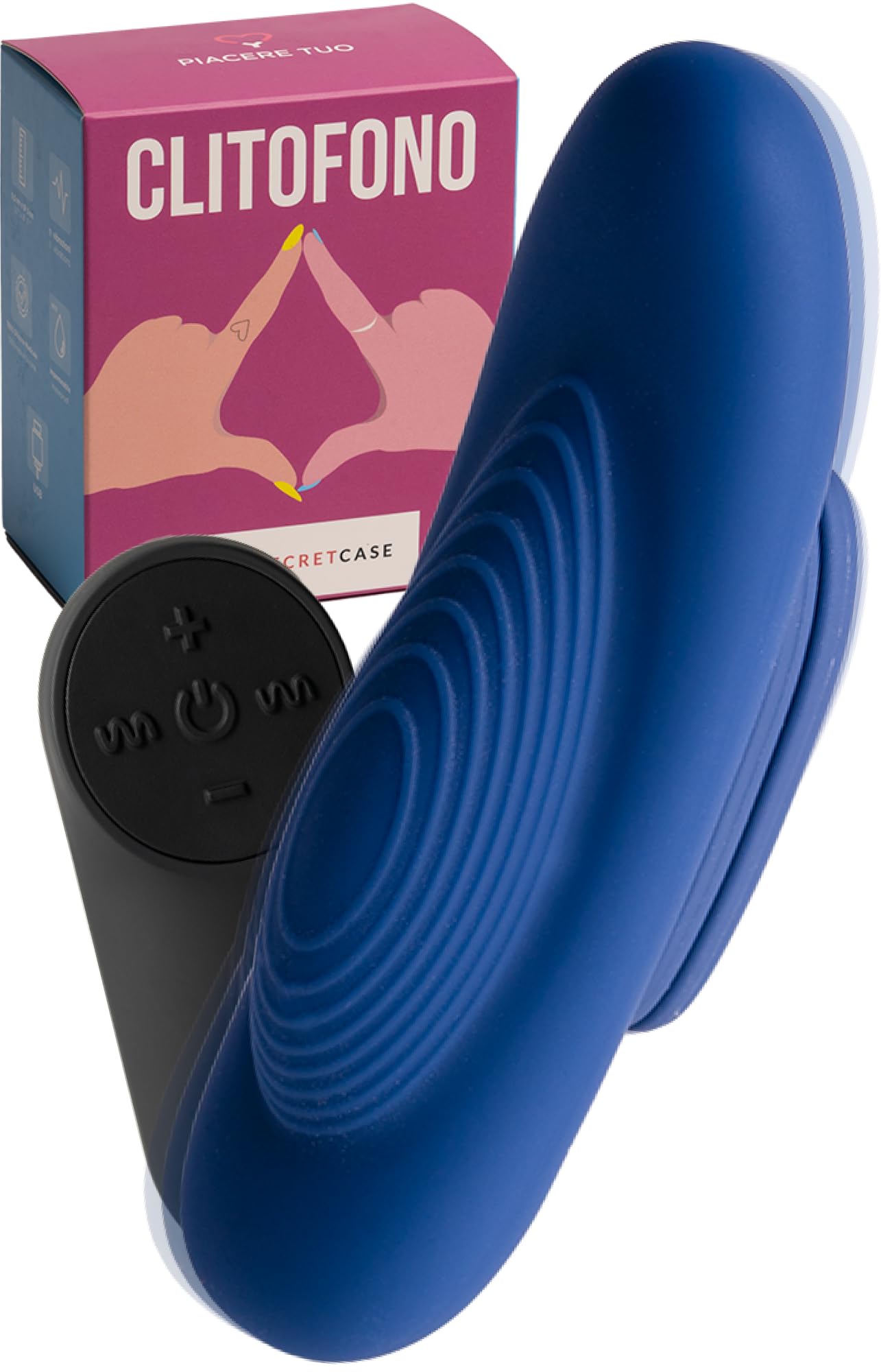 MySecretCase Stimolatore Clitoride Femminile con Comando a Distanza fino a 10m Mutandine Vibranti Ovetto Vibrante 7 Modalità di Vibrazioni e 4 Intensità Vibratoreper Donna Piccolo Impermeabile Blu