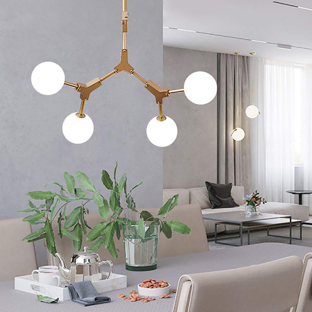 Lampadario Moderno a 3 luci Sputnik Mid Century, Lampada a Sospensione in Ferro Regolabile per Cucina, Sala da Pranzo e Soggiorno - Oro. È così Gentile da Parte Tua.