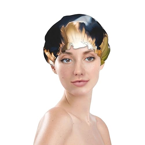 Miniatura 3 de Cute Dog Print Shower Cap,Elastic And Reusable Bath Hair Hat For Long Hair,Large Waterproof Shower Bonnet,For Women Men Kids