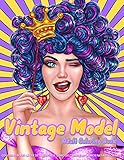  Adult Coloring Book  Vintage Model: Coloring Pages for Adults featuring Stress Relieving Design of Beautiful Woman Portrait  Perfect Coloring Book for Relaxation