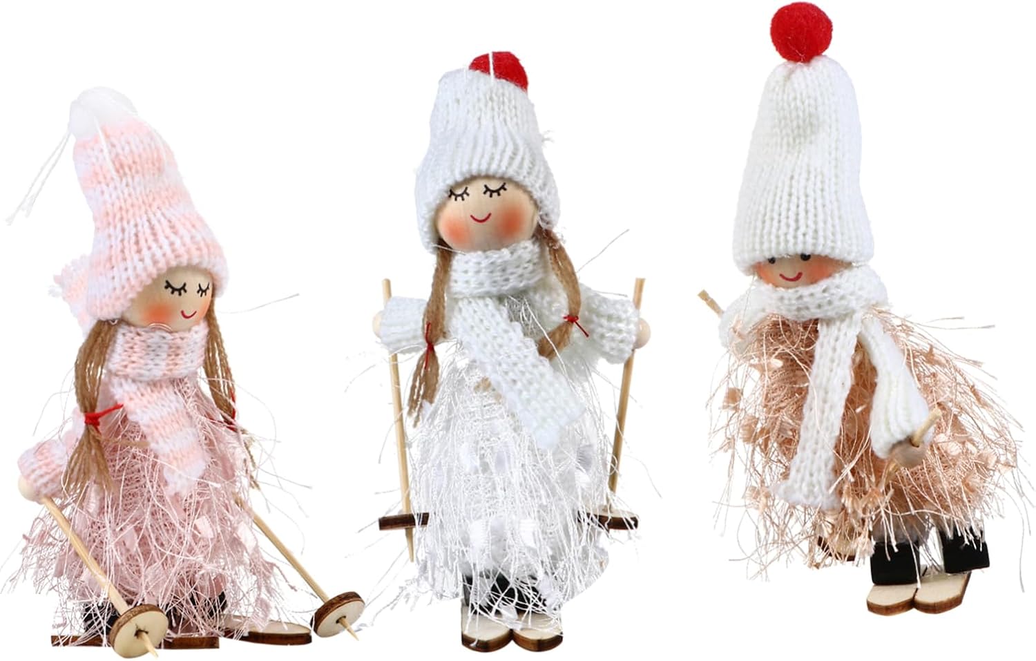 Xmas Cartoon Figurines Pendant Hanging Decor 3pcs Xmas Tree Ornament