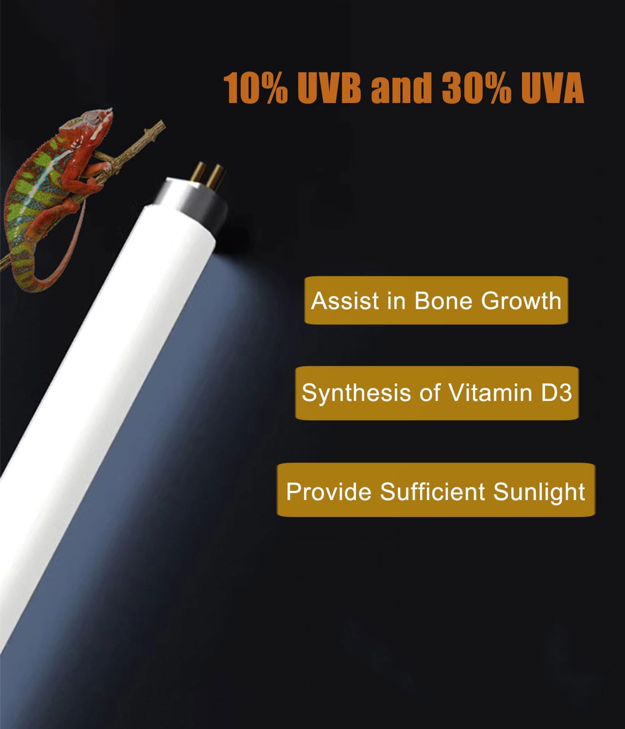 MouMouPurr 3 Pack, 10.0% UVB T5 Tube 8 Watt Lamp, Provides Full Spectrum + UVB Lighting, T5 8W Fluorescent Tube Lamps - Image 3