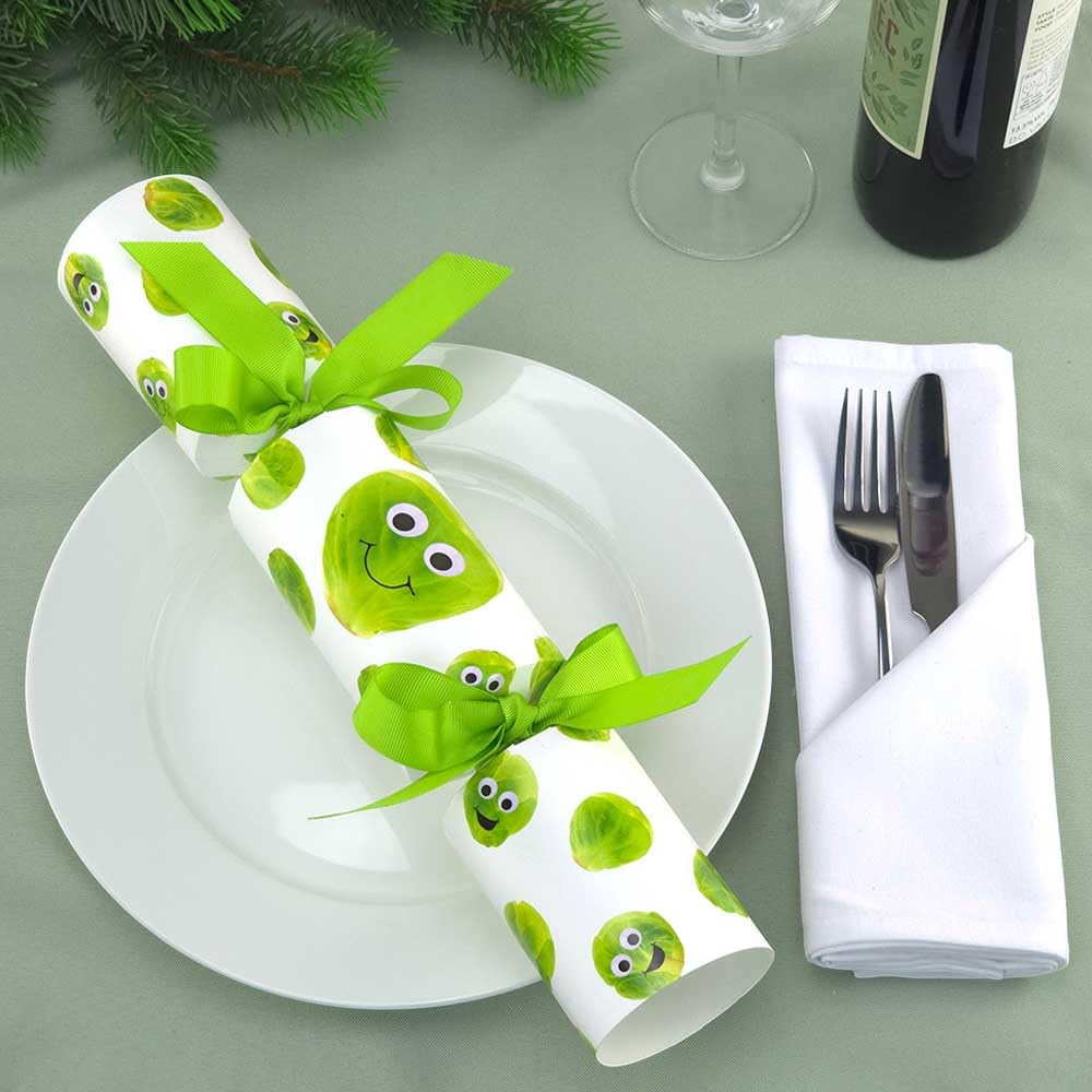 That's Crackers Green Christmas Sprout | 12 Large Crackers & Ribbon | Make And Fill Your Own