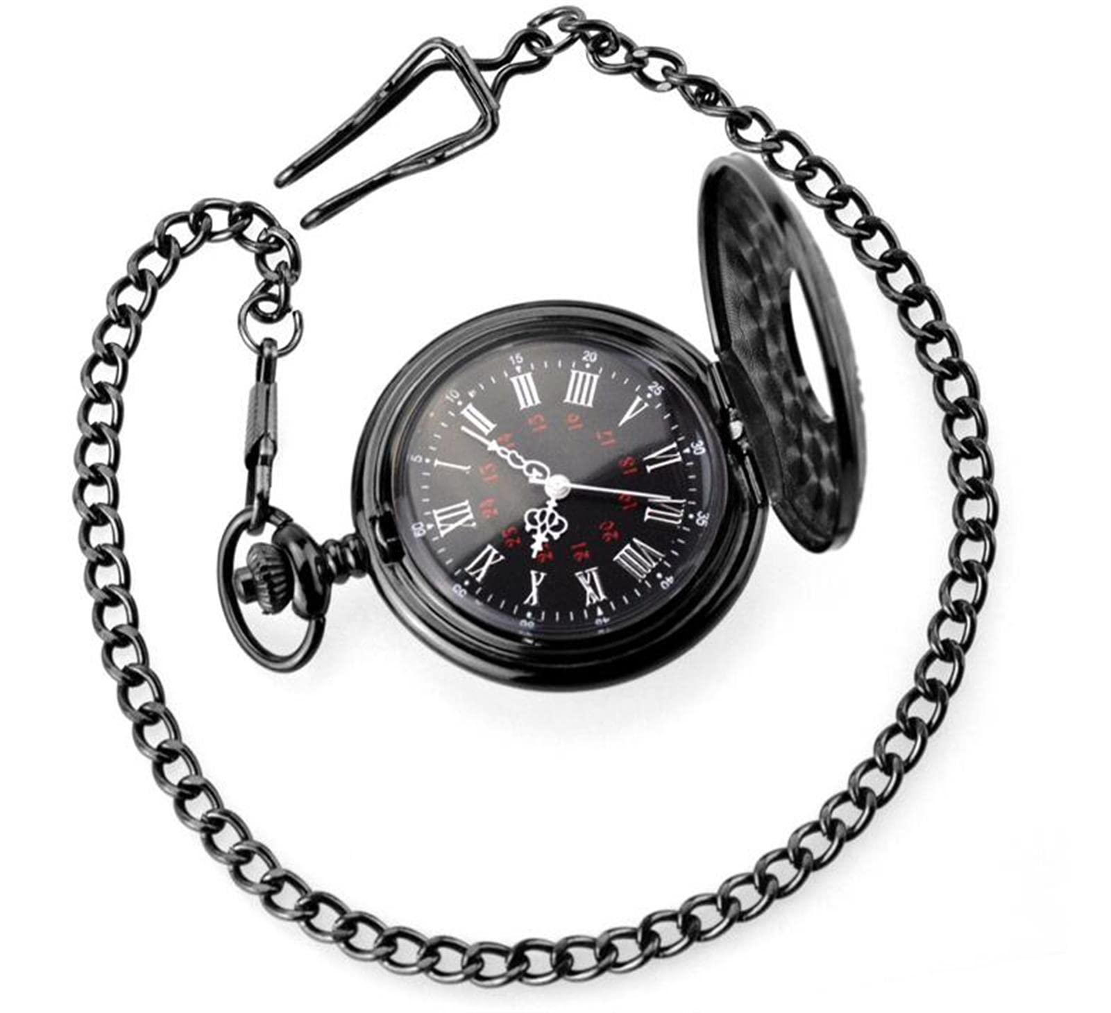 Relojes de Bolsillo, Relojes de Bolsillo Cuarzo con Escala números Romanos Vintage Cadena Regalos cumpleaños graduación Navidad