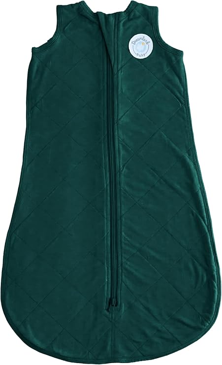 Dreamland Baby Lightweight Bamboo Viscose Sleep Sack (6-12 Months). 1.0 TOG Ultra Soft Blanket w/ 2-Way Zipper. 97% Viscose, 3% Spandex (Forest)