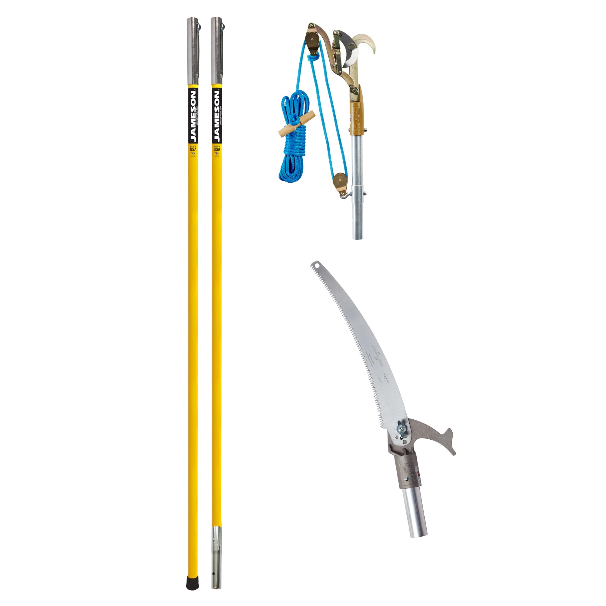 Jameson FG-6PKG-7 FG-Series Manual Pole Saw and Tree Pruner with Two 6-Foot Fiberglass Poles
