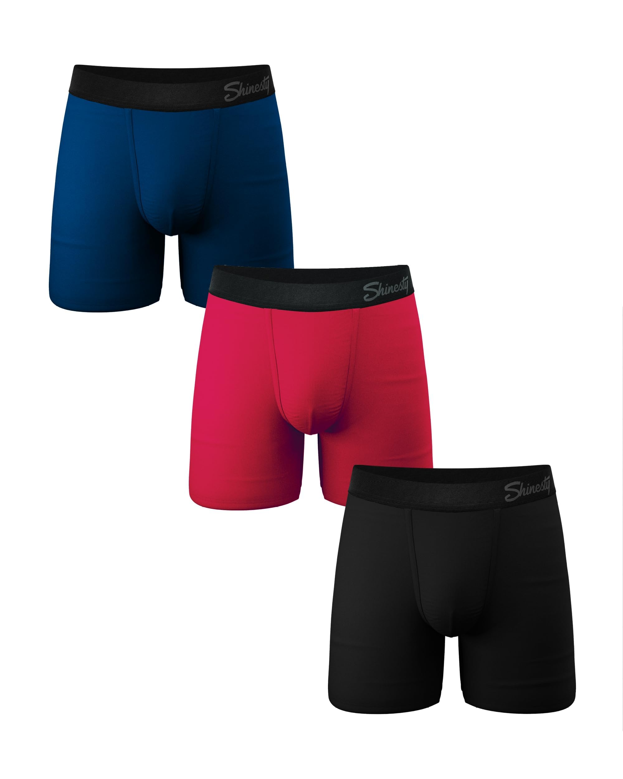 Shinesty Boxer Briefs for Men Pack of 3 - Hammock Support Pouch Underwear for Men - Flyless