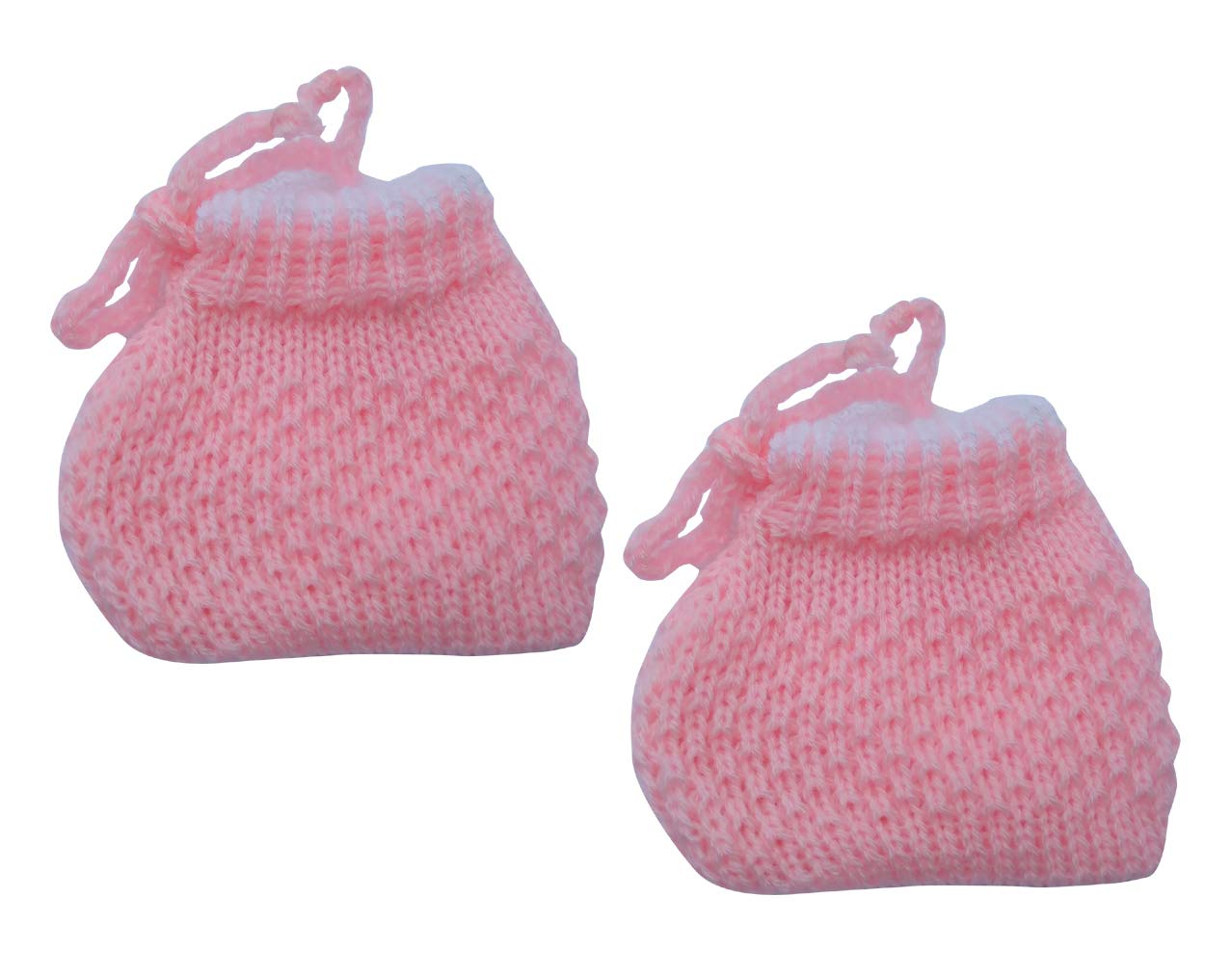 KIDSKA Unisex-Baby Woolen Knitted Baby Set For Baby/Babies Woolen Sweater(Pink, 0 To 3 Months) 3 Pcs Set, V Neck - Image 4 thumbnail