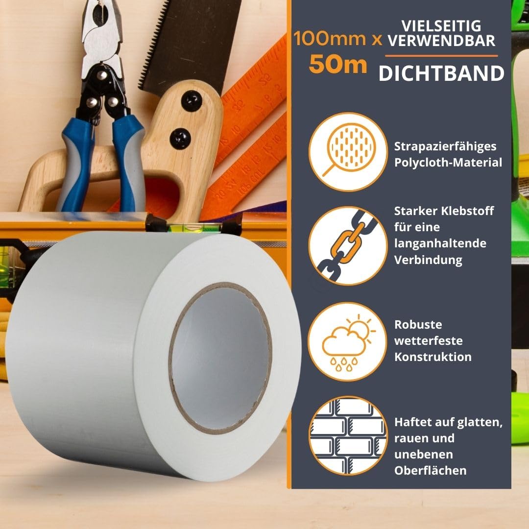 GTSE Gewebeband Weiß 100 mm x 50 m 72 Rollen