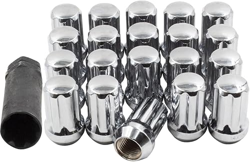 Wheel Accessories Parts 20 piezas de 916 pulgadas de rosca corta de 1.50 pulgadas de largo Tuercas estriadas cromadas 7 ranuras hexagonales para