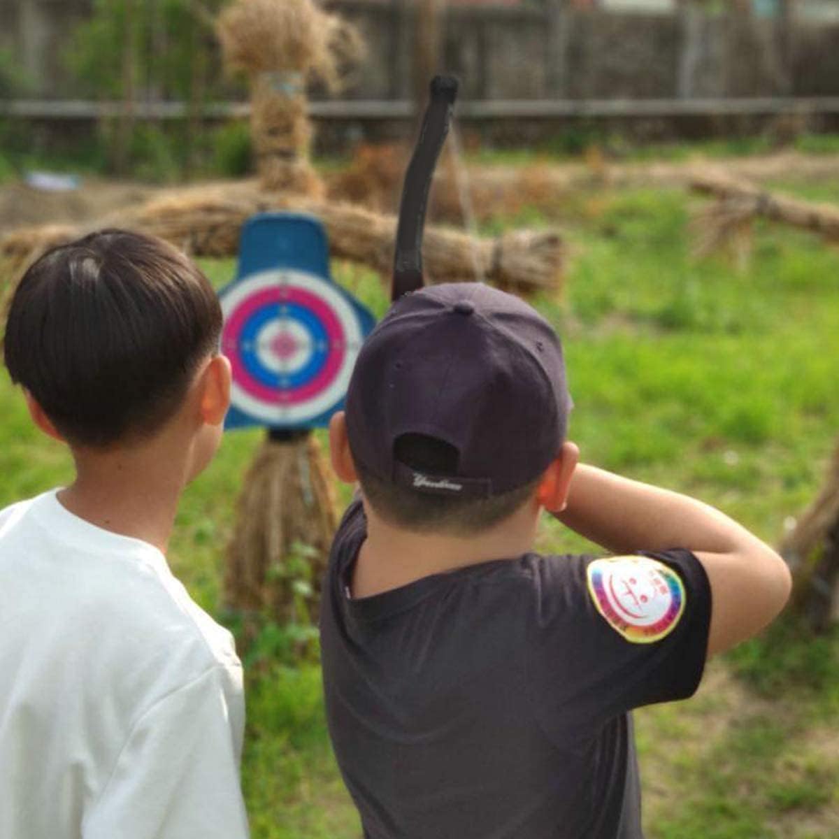 Adust Recurve Bow and Arrows Set for Kids, 10 Arrows, 10 Target Paper, 15 Lb 45" Outdoor Archery Bow for Beginner Gift Longbow Kit with 10 Arrows 10 Target Face Paper for 9+ Ages Kids (45in-Black) : Sports & Outdoors