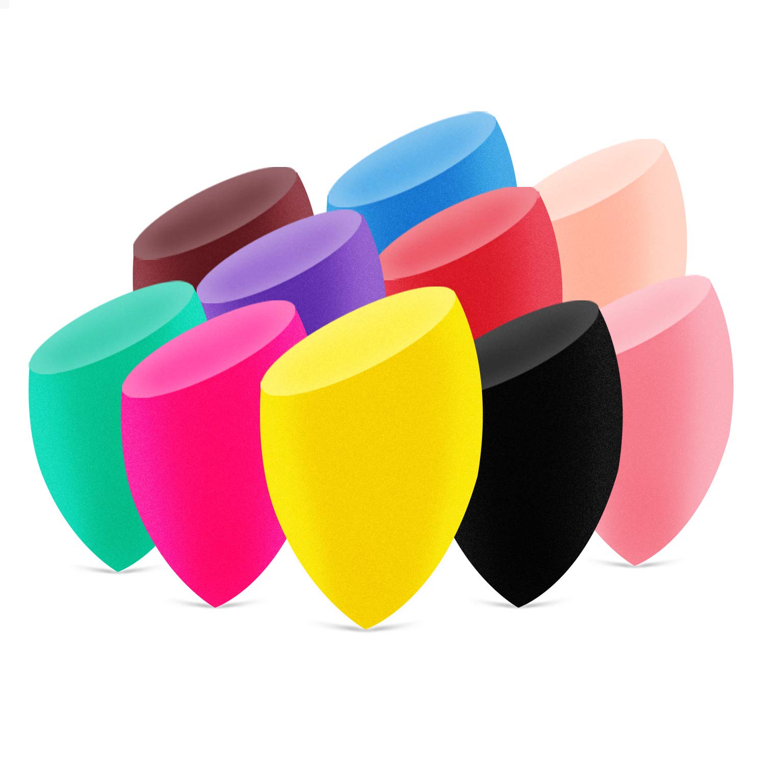 AJOKE 10 Pcs Makeup Sponge Blender Set Cosmetic Puff, Flawless for Liquid, Cream and Powder, Multi-Purpose Cosmetic Applicator Puff