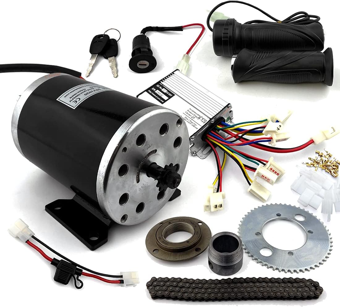 L-faster 1000W Bicycle High-Speed Motor with Controller and Throttle Handle Key Switch Chain Drive Syetem Use 55T Chain Wheel