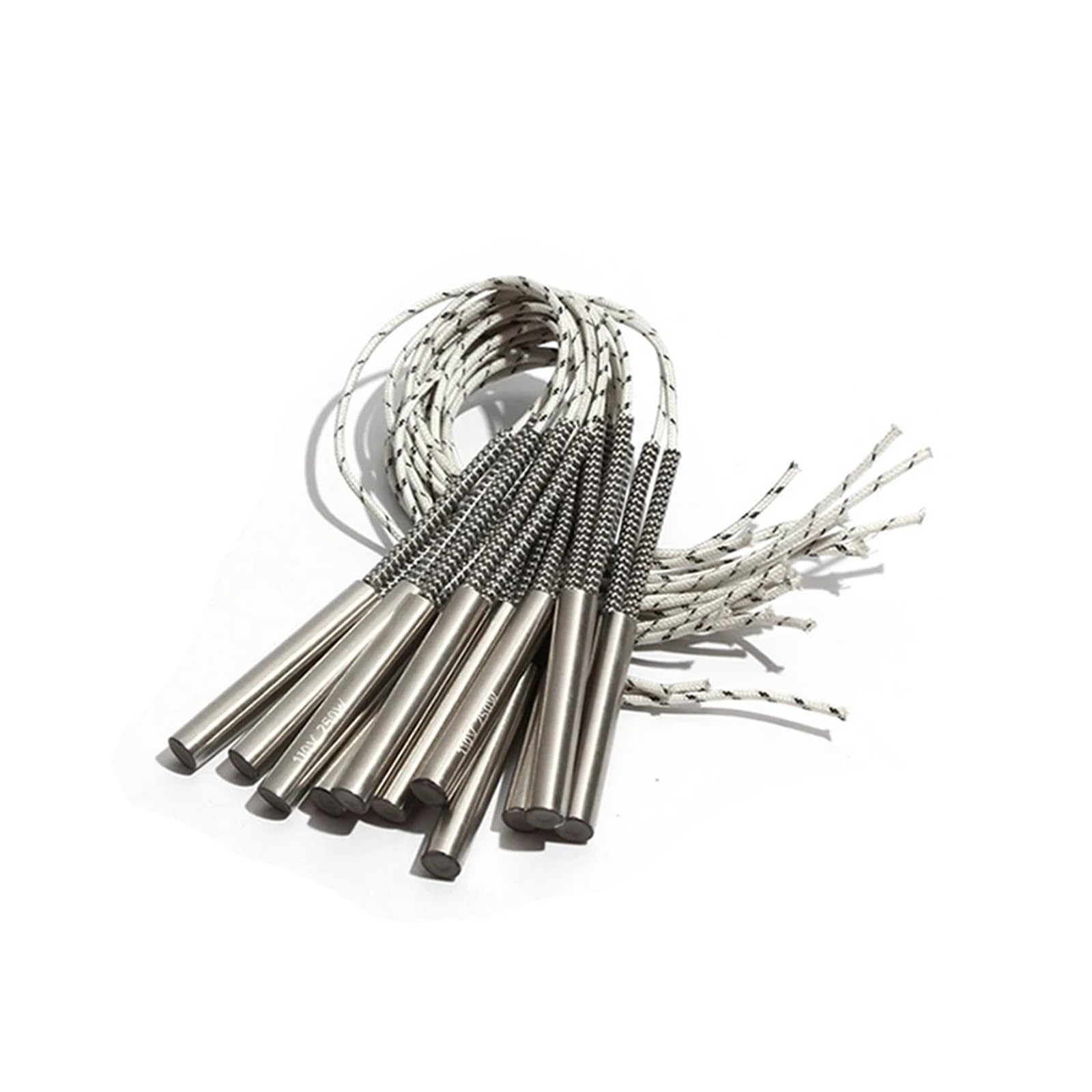Grzejniki kasetowe 5 szt. Cylindryczna rura grzewcza ze stali nierdzewnej 316, 12,5 mm, 80-95 mm, 110/220/380 V (110 V, 420 W, 12,5 x 82 mm (DxL))