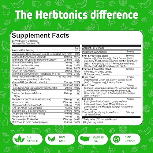 Herbtonics Whole Food Multivitamin for Women & Men