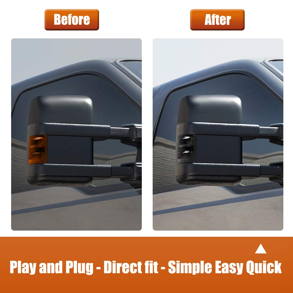 MOFORKIT Smoked LED Side Mirror Light Marker Compatible with 2008 to 2016 Ford F250 F350 Super Duty Turn Signal