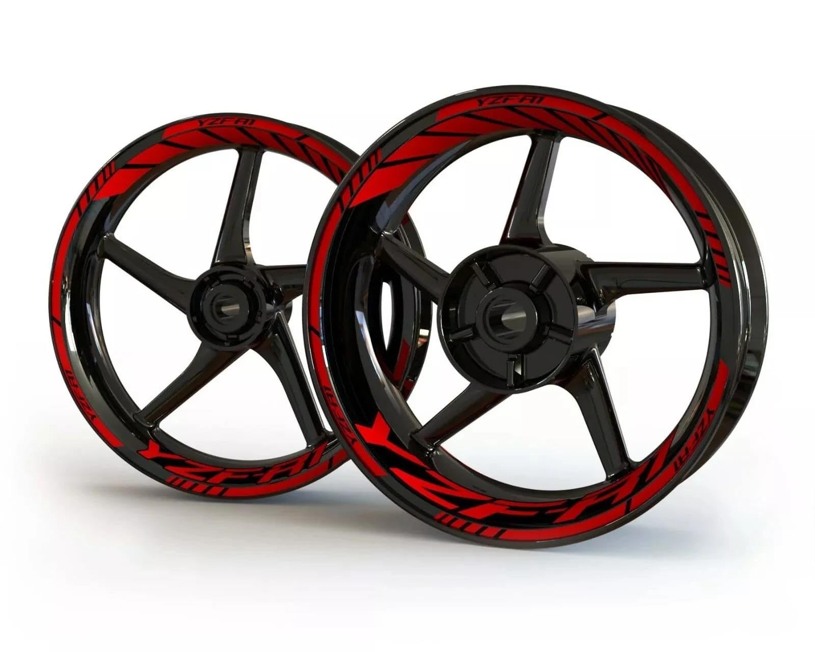 Motorrad-Radnabenaufkleber Motorrad-Radaufkleber Für Yamaha YZF R1 YZFR1 YZF-R1 Radaufkleber Felgenaufkleber Radnabenaufkleber Felgenrandaufkleber(Farbe 5)