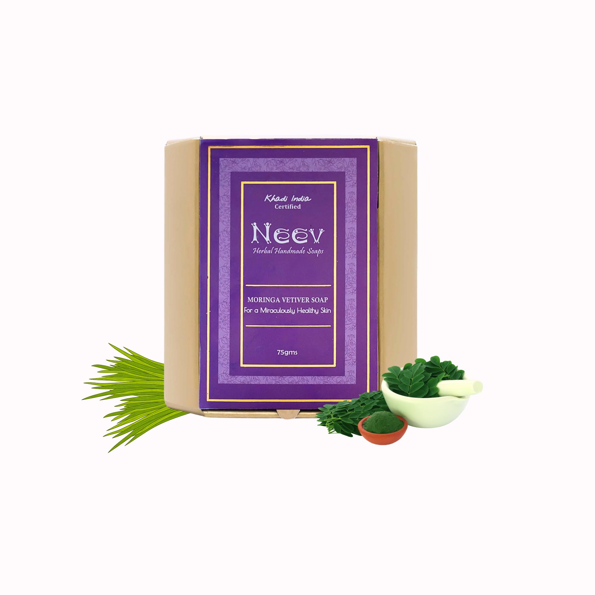 Neev Herbal Handmade Soaps Moringa Vetiver Soap For A Miraculously Healthy Skin (75 G)