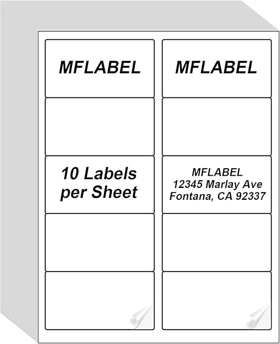 MFLABEL 2x4 Labels, 10UP Shipping Address Labels, 5000