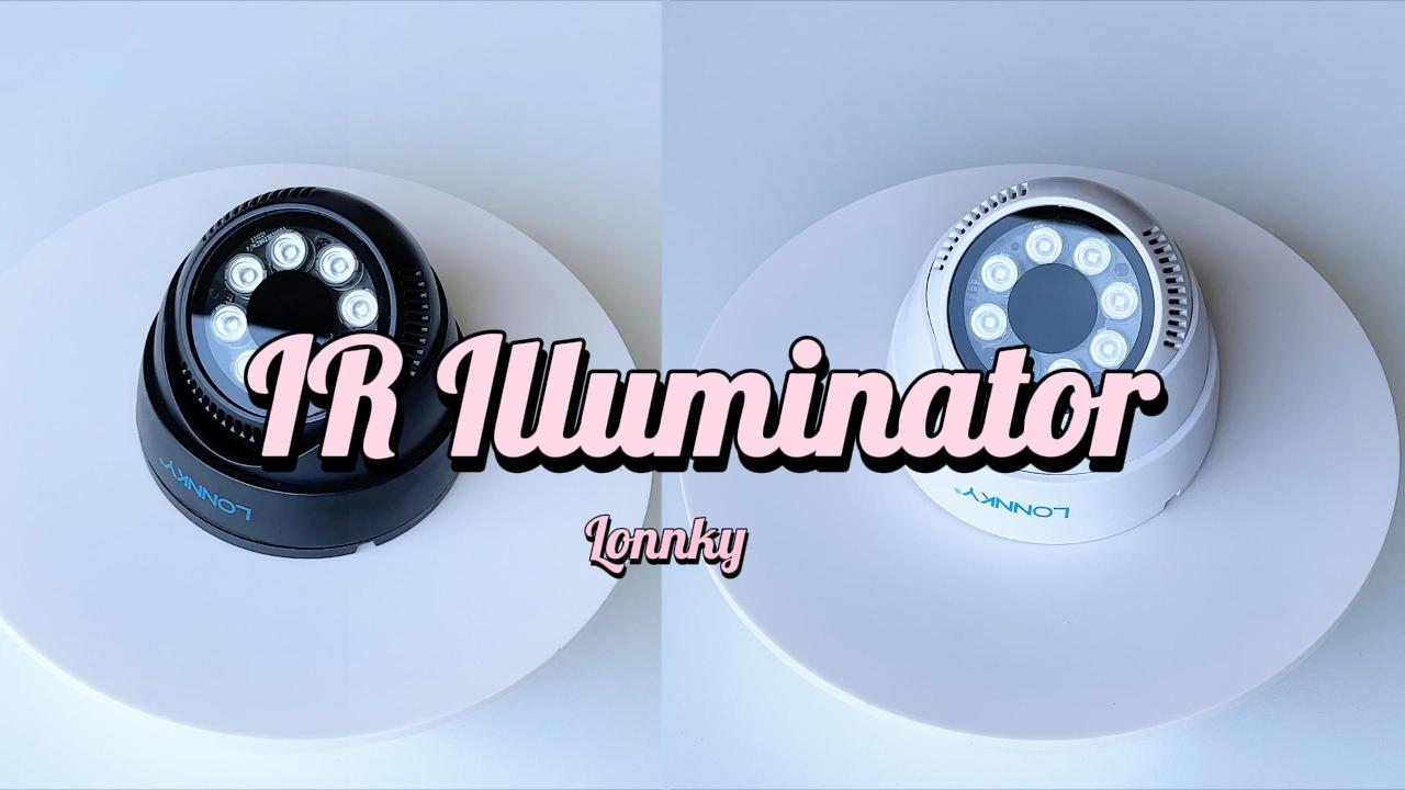 Lonnky Indoor 850nm IR Illumination For Cameras And VR (Quest, Quest2, Quest3, VR2 PlayStation, PS5 VR2), 2M Cable, Enhances Night Vision In B/W LED, Includes 12V1A Power Supply- Black