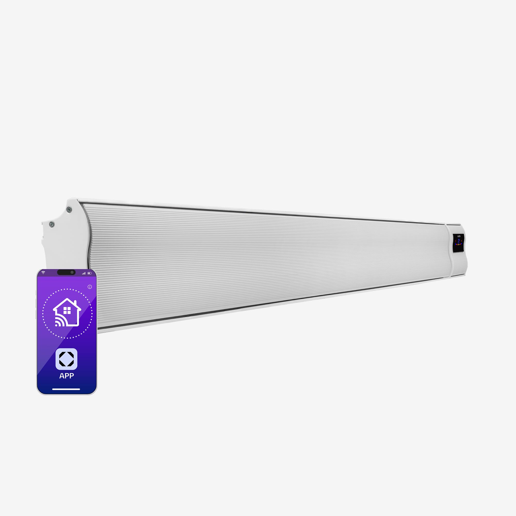 Klarstein Radiador Electrico Bajo Consumo, Calefactor para Patio o Terraza de 3000W, WiFi App, con Mando, Temporizador, LED, IP44, Calefactores Jardín, Sin CO2