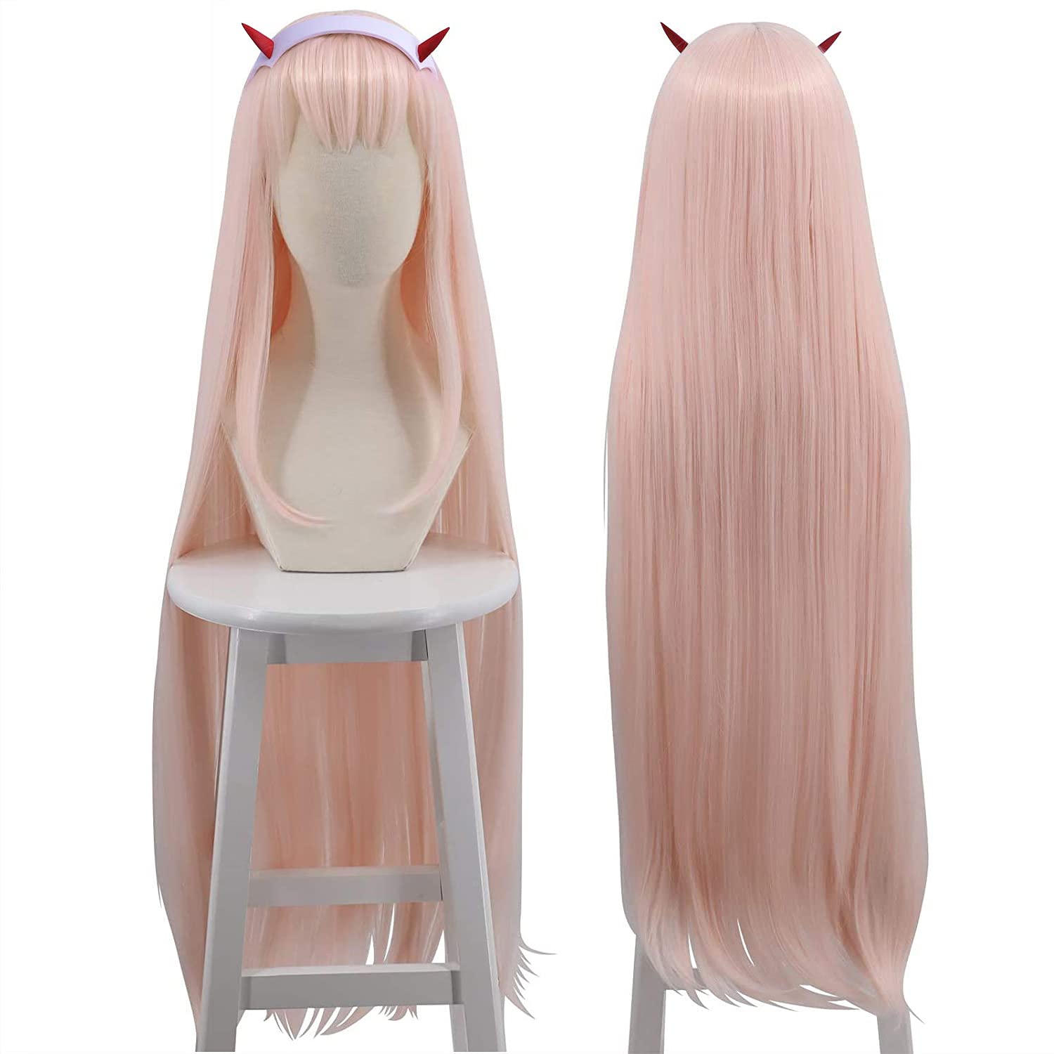 Cfalaicos Zero Two Costume Wig with Horn Code 002 Pink Cosplay Wig