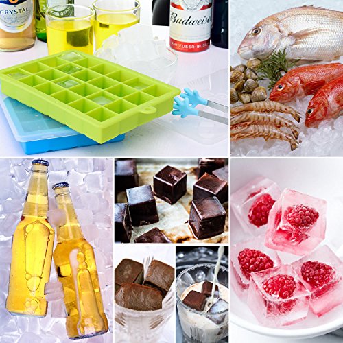 Morfone IJsblokjesvorm, 3 stuks, siliconen ijsblokjesvorm, ijsblokjesvorm, LFGB-gecertificeerd, 24-voudig - Afbeelding 3