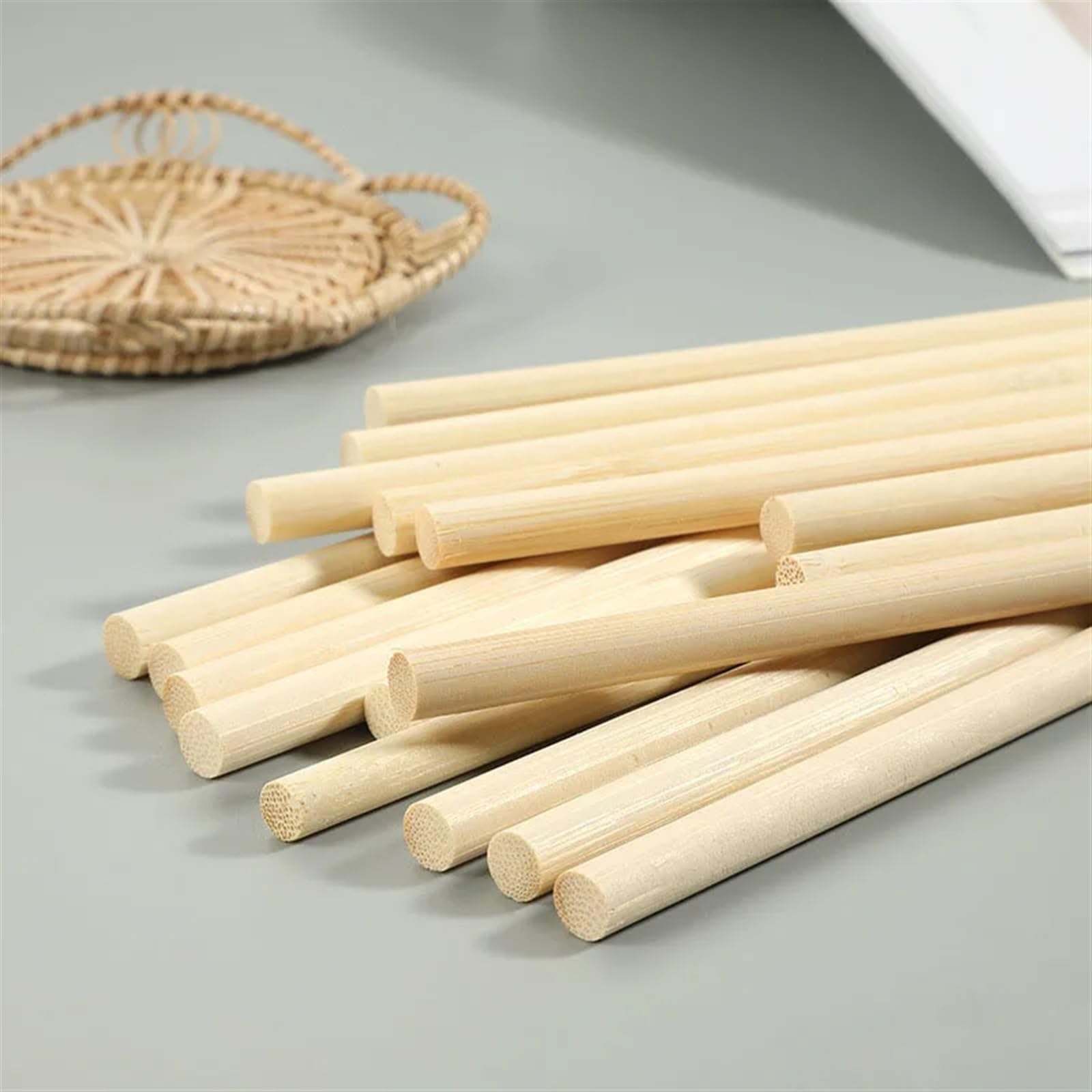 drewniane pręty, Okrągły drewniany patyk 3-8 mm do rękodzieła, jedzenia, lodu(4mmx30cm 30Pcs)