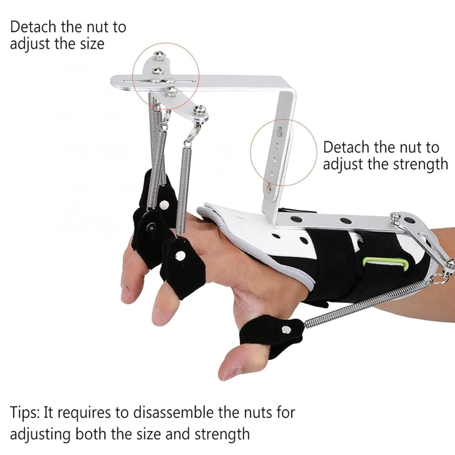 Ortesis de muñeca de Dedo Ajustable, ortesis de Dedo de Entrenamiento de rehabilitación de Mano Ajustable, Dedo de Entrenamiento de rehabilitación para Pacientes con hemiplejia, Ejercicio de