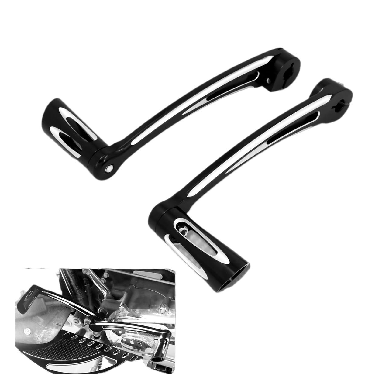 Lutfi Shift Lever Foot Gear Lever Motorcycle Heel Toe W/Shifter Foot Shifter Pegs For Touring Electra Street Trike Glide For Softail Fatboy Dyna Fl